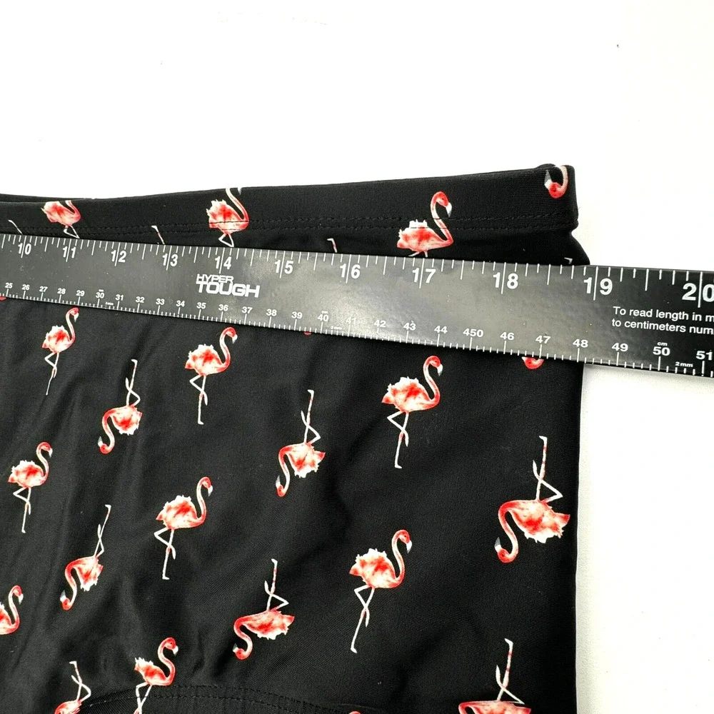 CACIQUE Women's Size 20 Black Pink Flamingo‎ Print Swim Briefs High Rise Bottoms